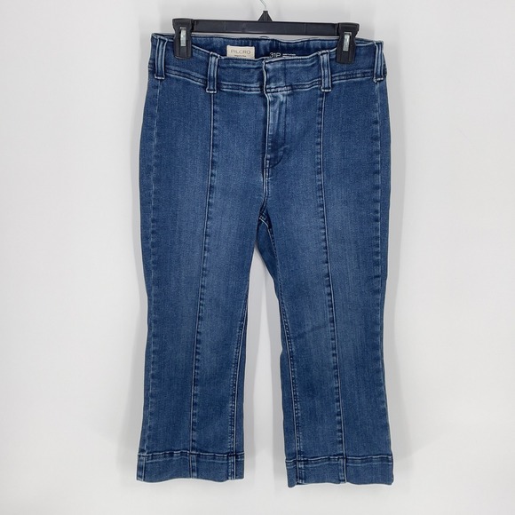 PILCRO by Anthropologie Slim 70s High-Rise Crop Women's Wide Leg Jeans Blue 31P - Picture 3 of 12